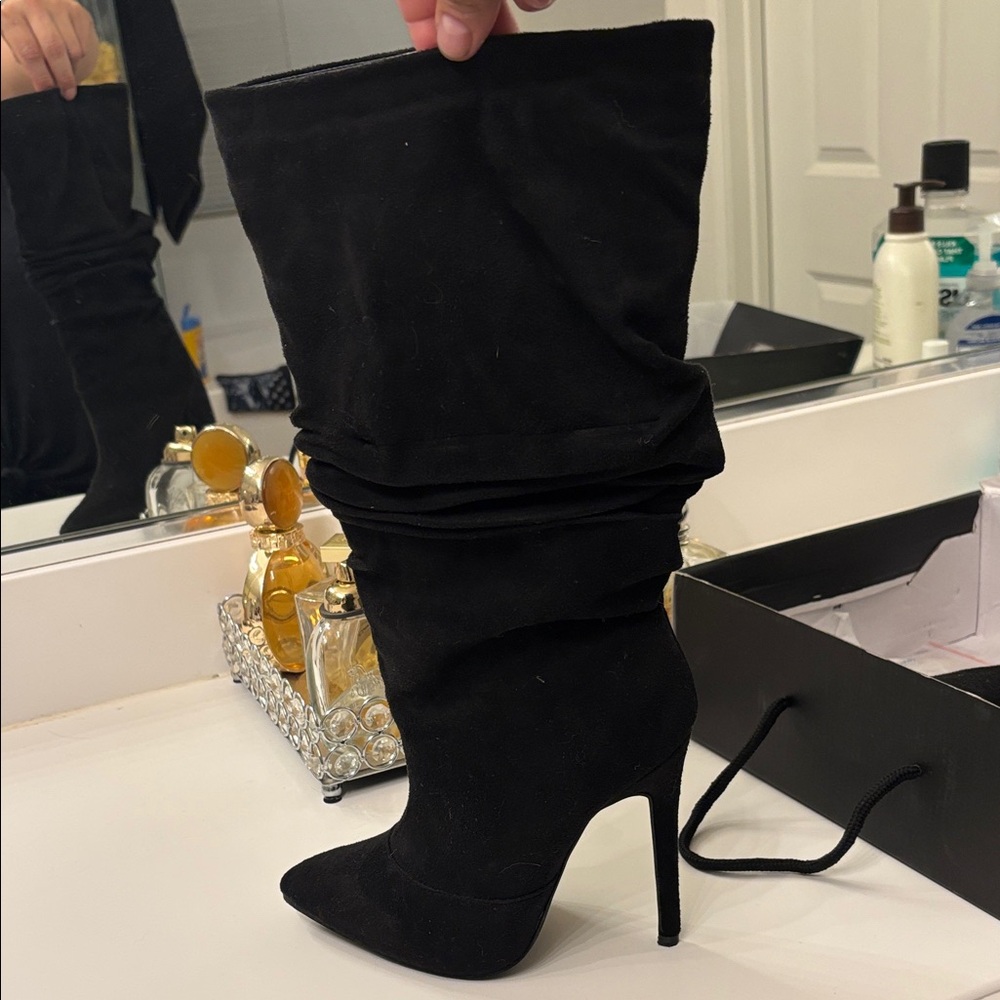 Fashion Nova Black Heeled Boots